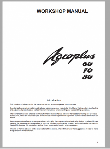 Unlock the full potential of your DEUTZ FAHR AGROPLUS 60-70-80 with our comprehensive workshop manual, available in a convenient PDF format. This essential guide is designed to provide you with detailed insights into maintenance, troubleshooting