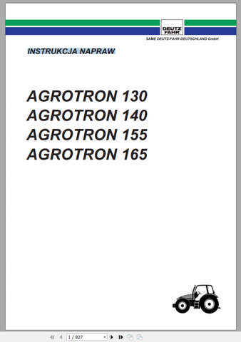 Unlock the full potential of your DEUTZ FAHR AGROTRON 130-140-155-165 MK3 with our comprehensive workshop manual in PDF format. This essential guide provides
