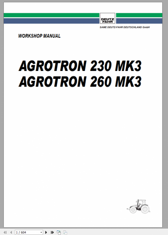Unlock the full potential of your DEUTZ FAHR AGROTRON K 90-100-110-120 with our comprehensive Workshop Manual in PDF format. This essential guide provides detailed insights