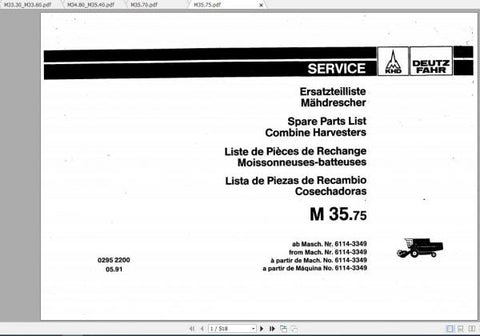 Discover the ultimate resource for maintaining your DEUTZ FAHR tractor with the M33.30-M35.75 Spare