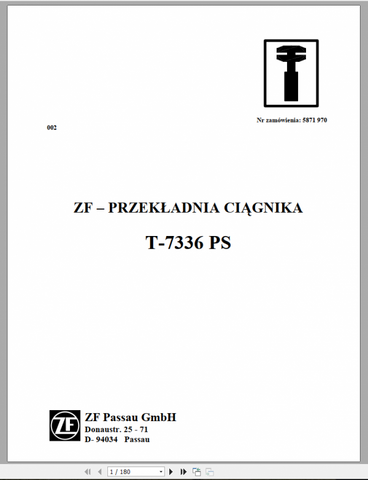 Unlock the full potential of your DEUTZ FAHR machinery with the T-7336 PS Transmission Workshop Manual. This comprehensive PDF file is designed for both professionals 