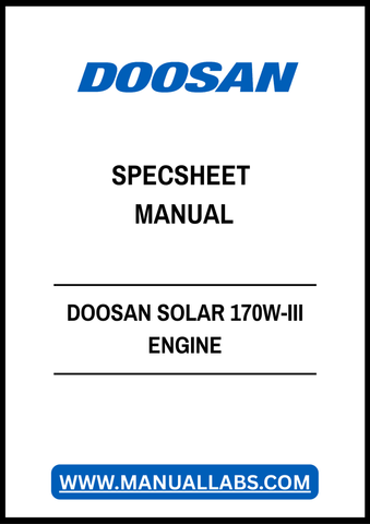 DOOSAN SOLAR 170W-III ENGINE SPECSHEET MANUAL - PDF FILE