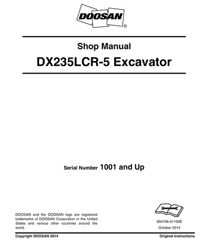 Doosan DX235LCR-5 Excavator Shop Manual