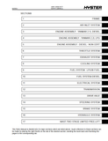 A black and white parts manual table of contents page for a Hyster dump truck, listing sections from 1 to 17 with black headers on a white page.
