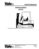Download Yale Forklift ERP040DH, ERP050DH, ERP060DH (D216) Parts Manual PDF