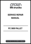 Enhance your maintenance capabilities with the CROWN FORKLIFT PC 3600 Pallet Service Repair Manual in PDF format. This comprehensive guide is designed specifically for the PC 3600 model, providing you with detailed instructions and diagrams to ensure efficient repairs and servicing.