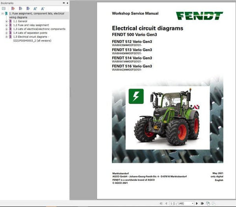 Unlock the full potential of your FENDT 500 VARIO GEN3 with our comprehensive Electrical Circuit Diagrams Manual (PDF file). Designed specifically for VINs 439, 440, 441, and 442, this manual provides detailed schematics that simplify troubleshooting and maintenance, ensuring your machinery operates at peak performance. With easy-to-navigate diagrams and clear annotations, you'll save time and enhance your efficiency, making this essential resource a must-have for any FENDT owner. Don't miss out on the oppo