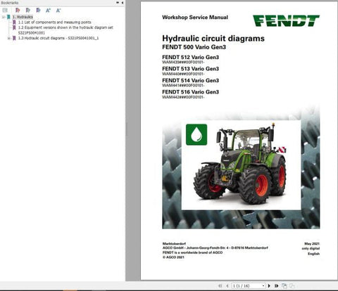 Discover the essential FENDT 500 VARIO GEN3 Hydraulic Circuit Diagrams Manual (VIN 439, 440, 441, 442) in a convenient PDF format. This comprehensive manual provides detailed hydraulic circuit diagrams, ensuring you have the critical information needed for maintenance and troubleshooting. Perfect for technicians and operators alike, it enhances your understanding of the hydraulic systems, promoting efficient operation and longevity of your equipment. Don't miss out on this invaluable resource—download your 