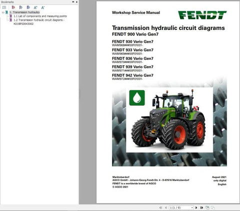 Unlock the full potential of your FENDT 900 VARIO GEN7 with the comprehensive Transmission Hydraulic Circuit Diagram Manual (VIN 968, 969, 970, 971). This PDF file provides detailed schematics and insights into the hydraulic system, ensuring you have the knowledge to maintain and troubleshoot your machinery effectively. Enhance your operational efficiency and reduce downtime with this essential resource, designed for both seasoned professionals and new operators alike. Don't miss out on the opportunity to o