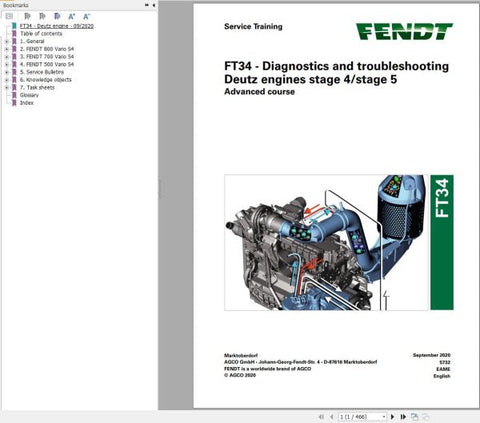 Unlock the full potential of your Deutz engine with the FENDT FT34 Diagnostics and Troubleshooting Service Training Manual. This comprehensive PDF file is designed specifically for T4 and T5 models, providing you with essential insights and step-by-step guidance for effective diagnostics and troubleshooting. Enhance your technical skills, streamline maintenance processes, and ensure optimal engine performance with this invaluable resource. Perfect for both seasoned professionals and enthusiasts, this manual