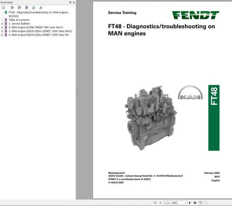 Unlock the full potential of your MAN engines with the FENDT FT48 Diagnostics Troubleshooting Manual. This comprehensive PDF service training manual is designed to provide you with essential insights and step-by-step guidance for effective diagnostics and troubleshooting. Whether you're a seasoned technician or a novice, this resource equips you with the knowledge to identify issues quickly, ensuring optimal engine performance and reducing downtime. Invest in your expertise and enhance your service capabili
