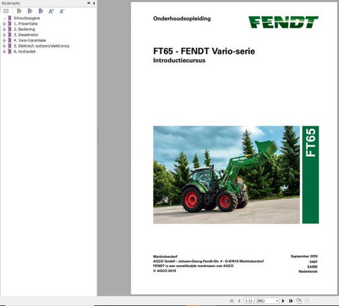 Unlock the full potential of your FENDT FT65 VARIO with our comprehensive training manual, available in a convenient PDF format. This detailed guide provides essential insights into the operation, maintenance, and troubleshooting of your tractor, ensuring you maximize efficiency and performance. Perfect for both new and experienced operators, the manual is designed to enhance your understanding and skills, making it an invaluable resource for anyone looking to get the most out of their FENDT FT65 VARIO. Don