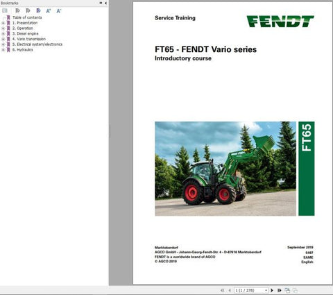 Unlock the full potential of your FENDT FT65 with the Vario Series 603989 Service Training Manual, available in a convenient PDF format. This comprehensive guide is designed to enhance your understanding of the machine's features and maintenance requirements, ensuring optimal performance and longevity. With detailed diagrams, troubleshooting tips, and step-by-step instructions, this manual is an essential resource for both seasoned operators and new users alike. Invest in your equipment's efficiency and rel