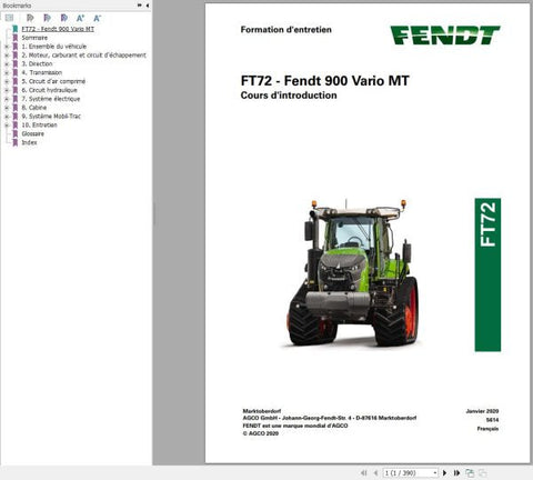 Unlock the full potential of your FENDT 900 VARIO MT 5614 with the comprehensive FENDT FT72 Training Manual, available in a convenient PDF format. This essential guide provides detailed insights into operation, maintenance, and troubleshooting, ensuring you maximize efficiency and performance. Whether you're a seasoned operator or new to the FENDT family, this manual is your go-to resource for mastering your equipment and enhancing productivity on the field. Don't miss out on the opportunity to elevate your