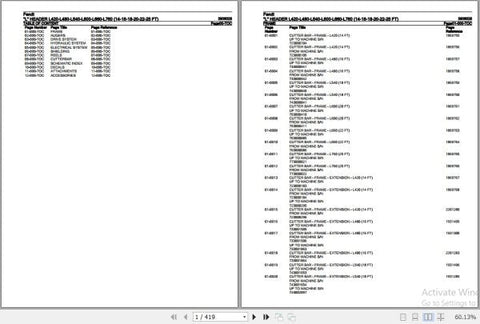 Discover the essential Fendt Harvesting L Header Spare Parts Catalogue Manual, designed specifically for models L420, L480, L540, L600, L660, and L760. This comprehensive PDF file, updated as of October 2020, provides detailed information on all necessary spare parts, ensuring you have the right components for optimal performance and maintenance of your harvesting equipment. Streamline your repair process and enhance the longevity of your machinery with this invaluable resource, perfect for both professiona