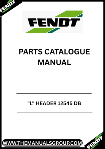 Discover the essential FENDT "L" Header 12545 DB Parts Catalogue Manual, designed specifically for serial numbers FCK 20001 to 99999. This comprehensive manual is your go-to resource for identifying and sourcing the right parts for your FENDT equipment, ensuring optimal performance and longevity.