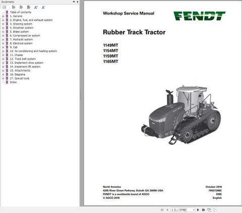 Unlock the full potential of your Fendt Rubber Track Tractor 1100 MT with our comprehensive Workshop Service Manual in PDF format. This essential guide provides detailed insights into maintenance, troubleshooting, and repair procedures, ensuring your tractor operates at peak performance. With easy navigation and clear illustrations, you'll have the knowledge to tackle any service task confidently. Perfect for both seasoned professionals and DIY enthusiasts, this manual is your go-to resource for keeping you