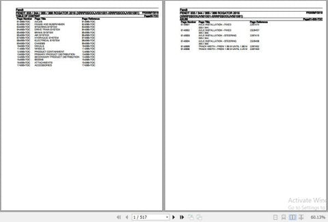 Discover the essential FENDT Sprayer 333, 344, 355, 366 Rogator FR300 MY2018 Spare Parts Catalogue Manual in PDF format. This comprehensive manual is your go-to resource for maintaining and repairing your sprayer, ensuring optimal performance and longevity. With detailed diagrams and part numbers, you can easily identify and order the necessary components, saving you time and reducing downtime. Equip yourself with the knowledge to keep your equipment running smoothly and efficiently—download your copy today