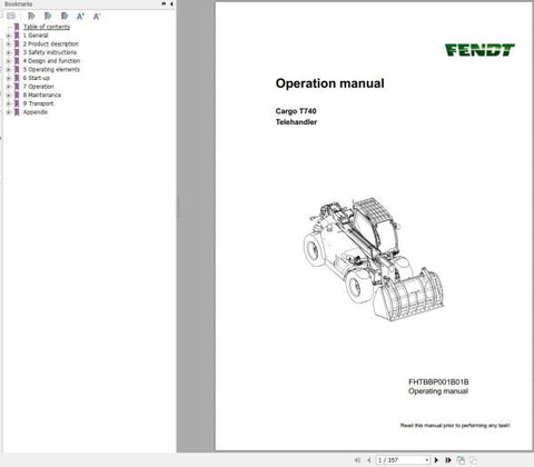 Unlock the full potential of your Fendt Telehandler Cargo T740 with the comprehensive operation manual in PDF format. This essential guide provides detailed instructions, safety protocols, and maintenance tips to ensure optimal performance and longevity of your equipment. Perfect for both new and experienced operators, the manual is designed to enhance your understanding and efficiency, making it an indispensable resource for any Fendt owner. Download your copy today and take the first step towards masterin
