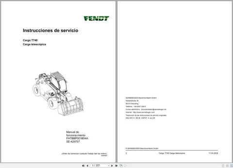 Discover the essential Fendt Telehandler Cargo T740 Service Manual, now available in a convenient PDF format. This comprehensive guide is designed to provide you with all the necessary
