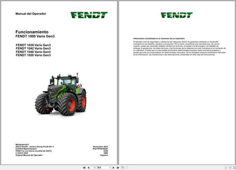 Unlock the full potential of your Fendt Tractor 1000 Vario Gen3 with our comprehensive service manuals and diagrams. This PDF file includes detailed information for VINs 544, 545, 546, and 547,
