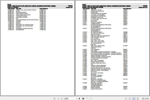 Discover the ultimate resource for maintaining your Fendt Tractor 1050 S4 with the comprehensive Spare Parts Catalogue Manual (F530003) from October 2019. This PDF file is meticulously organized, providing you with detailed diagrams and part numbers to ensure you can easily identify and order the exact components you need. Whether you're a professional mechanic or a dedicated DIY enthusiast, this manual is an essential tool for keeping your tractor in peak condition, enhancing its performance and longevity.