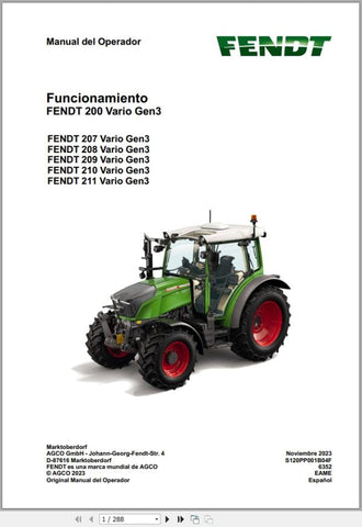 Unlock the full potential of your Fendt Tractor 200 Vario VFP Gen3 with our comprehensive