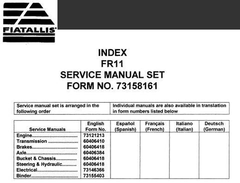 UNLOCK THE FULL POTENTIAL OF YOUR FIAT-ALLIS FR10, FR11, FR12, AND FR12B WHEEL LOADER WITH OUR COMPREHENSIVE SERVICE REPAIR MANUAL IN PDF FORMAT.