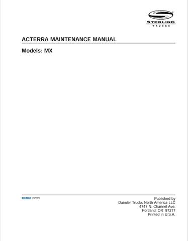Unlock the full potential of your Freightliner MX Acterra with our comprehensive Maintenance Manual, available for instant PDF download. This essential guide is designed to provide you with detailed insights into the maintenance and repair of your vehicle, ensuring optimal performance and longevity.