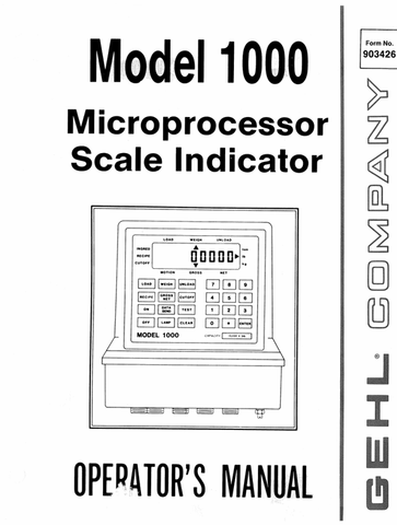 GEHL 1000 MICROPROCESSOR (903426) OPERATOR MANUAL PDF DOWNLOAD