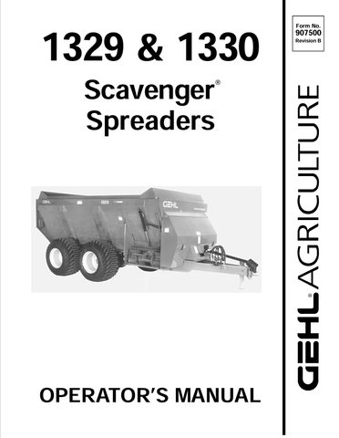 GEHL 1329, 1330 (907500B) OPERATOR MANUAL PDF DOWNLOAD