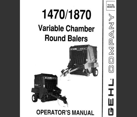 ENHANCE YOUR BALING EFFICIENCY WITH THE GEHL 1470 AND 1870 ROUND BALERS OPERATOR’S MANUAL, NOW AVAILABLE AS A CONVENIENT PDF FILE.