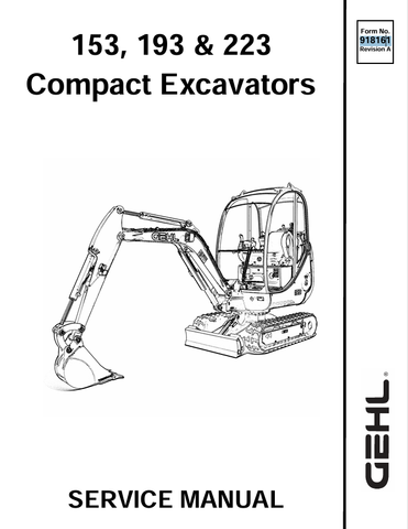 GEHL 153, 193, 223 COMPACT (918161A) SERVICE MANUAL - PDF FILE