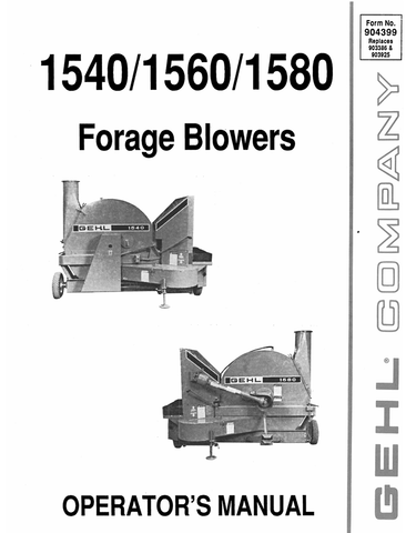 GEHL 1540, 1560, 1580 (904399) OPERATOR MANUAL PDF DOWNLOAD