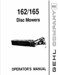 GEHL 162, 165 DISC MOWERS (906260A) OPERATOR MANUAL - PDF FILE