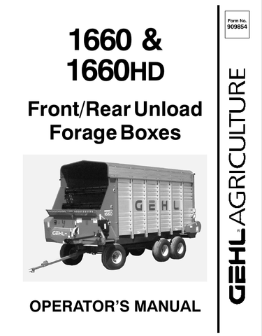 GEHL 1660, 1660HD (909854) OPERATOR MANUAL PDF DOWNLOAD