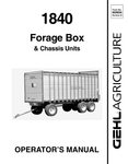 GEHL 1840 FORAGE BOXES (909856B) OPERATOR MANUAL - PDF FILE