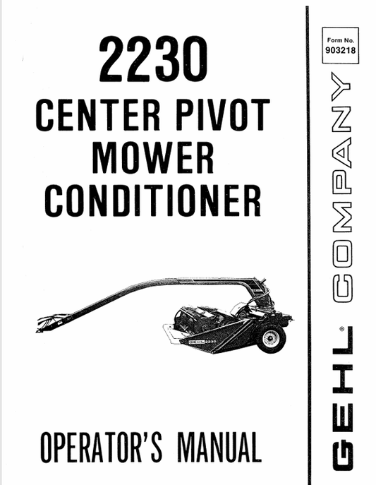 GEHL 2230 (903218A) OPERATOR MANUAL - PDF FILE
