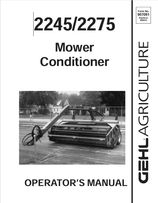 GEHL 2245, 2275 DISC (907091A) OPERATOR MANUAL - PDF FILE