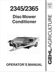GEHL 2345, 2365 DISC MOWER (908047B) OPERATOR MANUAL - PDF FILE