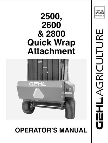 GEHL 2500, 2600, 2800 (909798C) OPERATOR MANUAL - PDF FILE