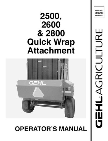 GEHL 2500, 2600, 2800 (909798) OPERATOR MANUAL PDF DOWNLOAD