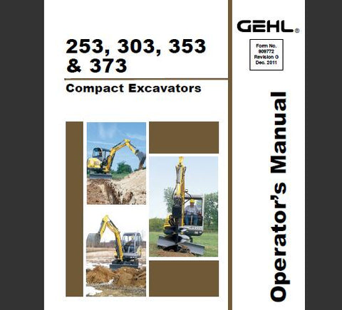 UNLOCK THE FULL POTENTIAL OF YOUR GEHL 253, 303, 353, AND 373 COMPACT EXCAVATORS WITH OUR COMPREHENSIVE OPERATOR’S MANUAL IN PDF FORMAT.