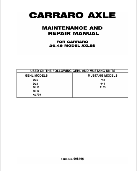 GEHL 26.48 (908496) MAINTENANCE AND REPAIR MANUAL PDF DOWNLOAD