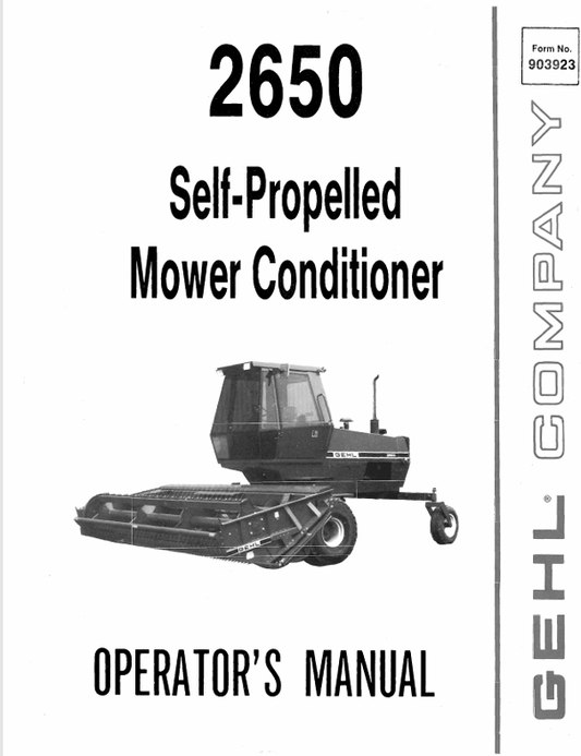GEHL 2650 (903923A) OPERATOR MANUAL - PDF FILE