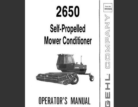 ENHANCE YOUR OPERATIONAL EFFICIENCY WITH THE GEHL 2650 SELF-PROPELLED MOWER CONDITIONER OPERATOR’S MANUAL IN PDF FORMAT. 