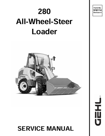 GEHL 280 ALL WHEEL STEER LOADER (918114A) SERVICE MANUAL - PDF FILE