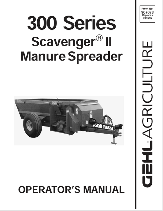 GEHL 300 MANURE SPREADER (607073A) OPERATOR MANUAL - PDF FILE