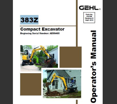 UNLOCK THE FULL POTENTIAL OF YOUR GEHL 383Z COMPACT EXCAVATOR WITH OUR COMPREHENSIVE OPERATOR’S MANUAL IN PDF FORMAT. 
