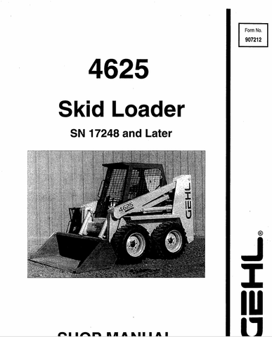 GEHL 4625 SKID LOADER (907212) SERVICE MANUAL - PDF FILE